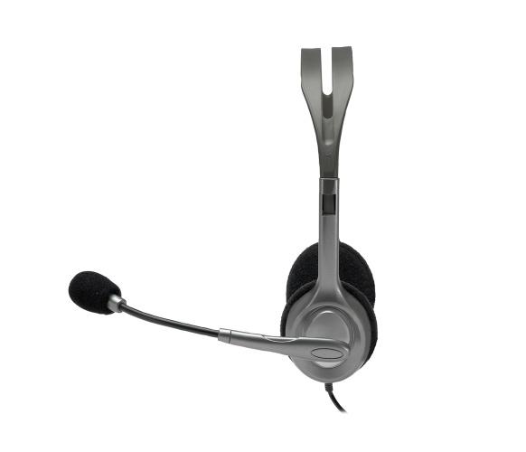 Logitech H110 Stereo Wired Headset, 3.5mm jack, Black/Silver