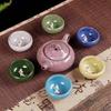 Segana Colorful Ice Crack Ceramic Kung Fu Tea Set