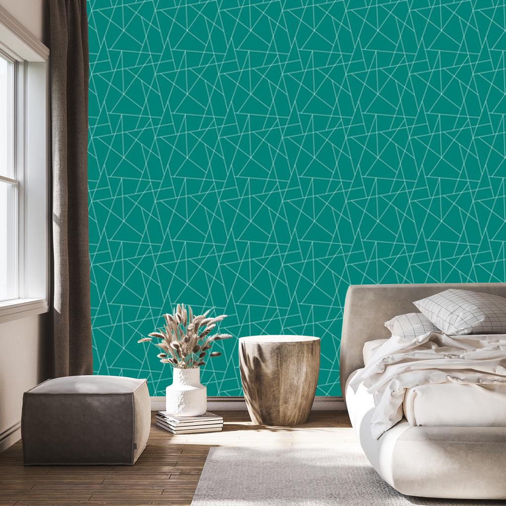 Wallpaper Geometric pattern turquoise and sea, turquoise background 50x1000