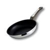 Kevnhaun Stainless Steel Frying Pan Induction Wood Grain Wavy Silver KVFP24 24cm, Compatible, Non-stick Coating, Handle, Easy-to-Grip Handle,