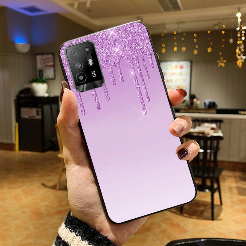 

Чехол для телефона с капающим блеском, розовый, синий, серый, золотой, фиолетовый, для OPPO A54 A74 A94 A53S A9 A5 A15 A16 A91 A96 A76 Reno8 8Pro Reno2 Z OPPO Reno 2