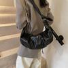Große Kapazität Retro Weiches Leder Plissee Knödel Tasche Lazy Style Casual Horn Schulter Messenger Bag