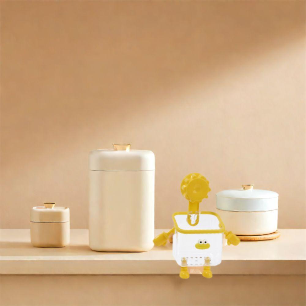 2PCS Wall-Mounted Toothbrush Holder Robot Shape Transparent Storage Box  Home