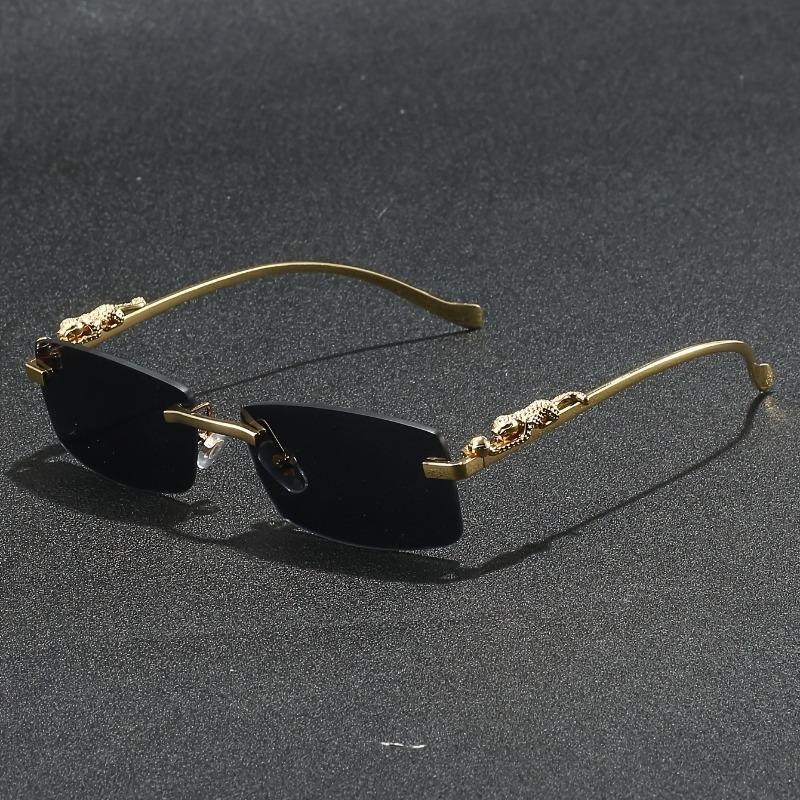 Fashionable Frameless Rectangular Glasses Cute Style Metal Frame with Hinges for Valentine's Day Exquisite Birthday Gift