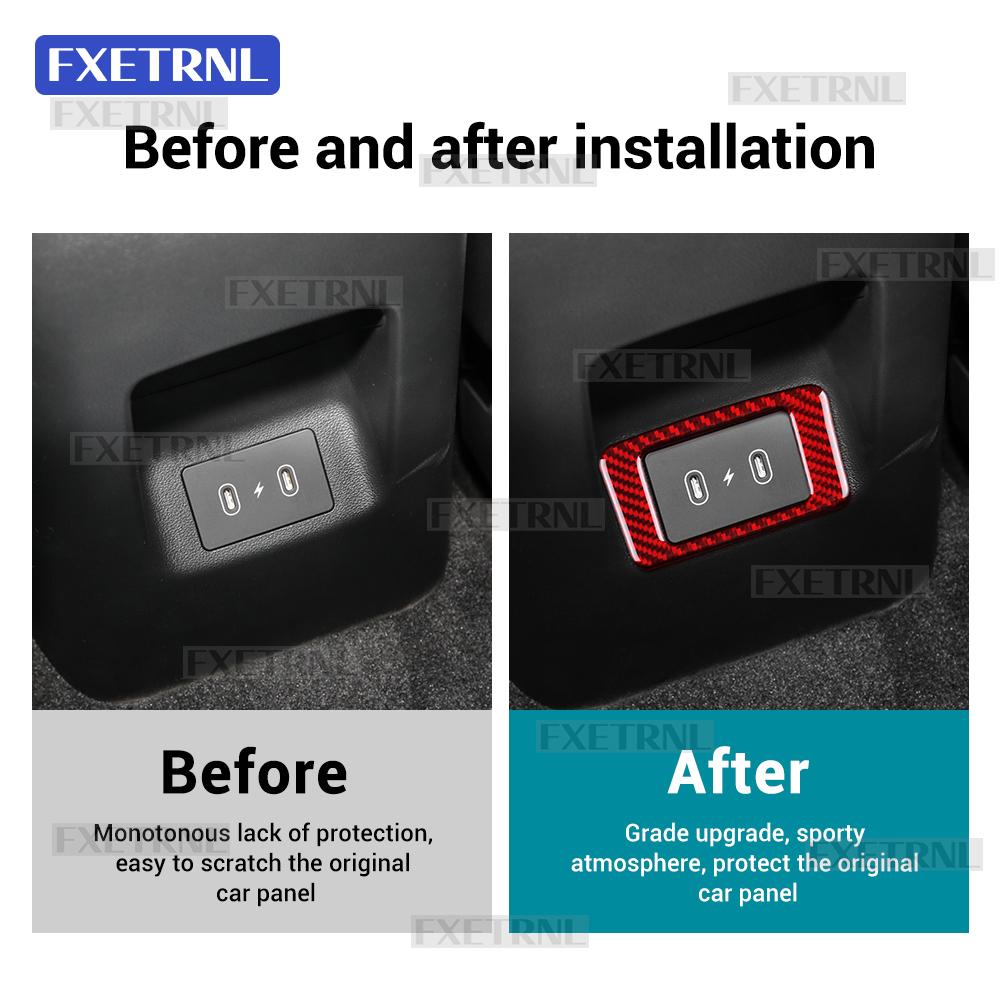 Carbon Fiber Interior Sticker for Hyundai Tucson NX4 2022-2025 LHD RHD USB Panel Trim