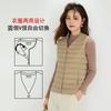 Women's V‑Neck Sleeveless White Duck Down Vest Regular Fit Commuter Layering Gilet