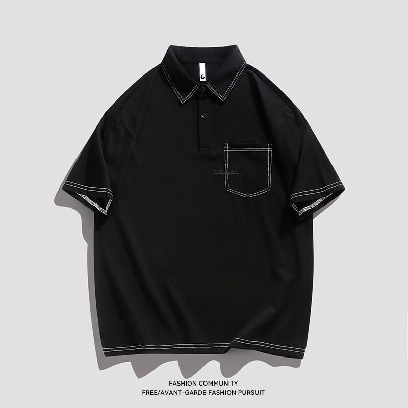 JIAOXIU Men s Mercerized Pearl Cotton Solid Polo Shirt M