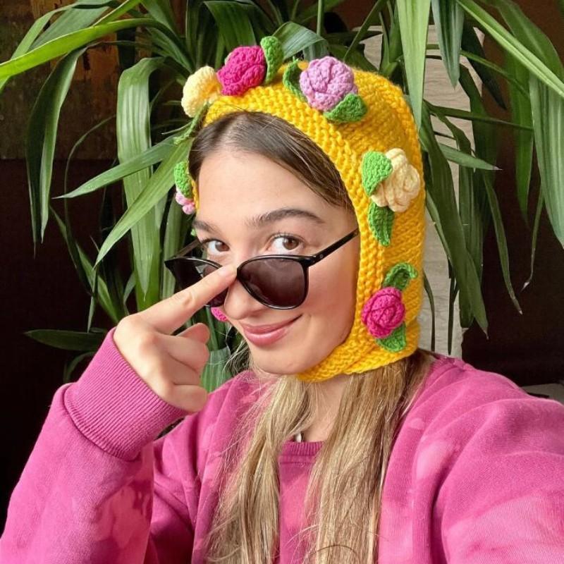 Neue handgefertigte gehäkelte polygonale lustige Pullovermütze, modische und personalisierte Erwachsenenmütze