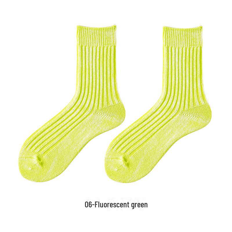 

Чоловічі та жіночі товсті бавовняні шкарпетки середньої довжини - стиль робочого одягу та вулична мода 38-44 фарби люмінесцентні зелений колір
