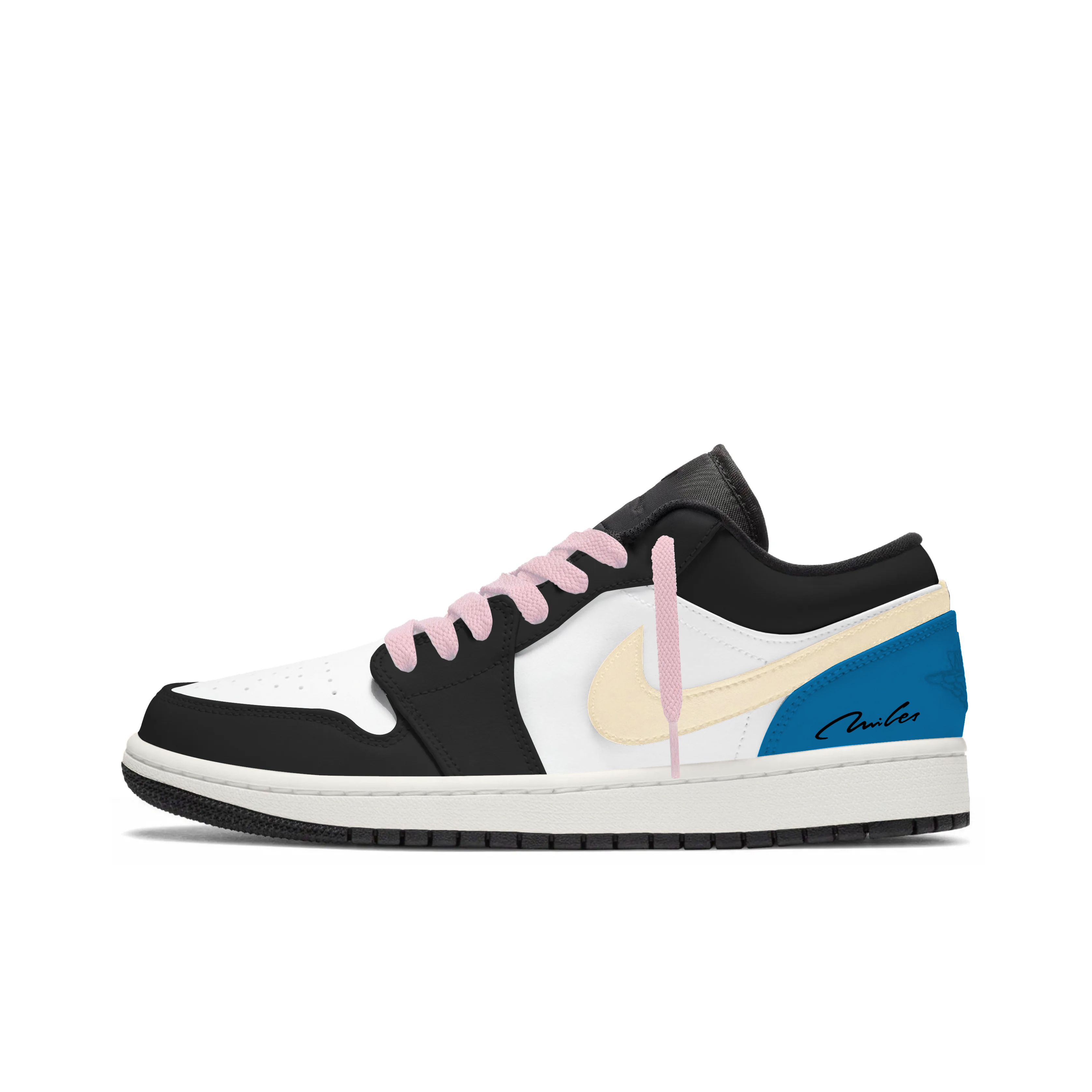 

Jordan Air Jordan 1 Abrasion Resistant Abrasion Resistant Low top Vintage Basketball Shoes Women s Black White Blue 553560-081(Team153-) 37.5
