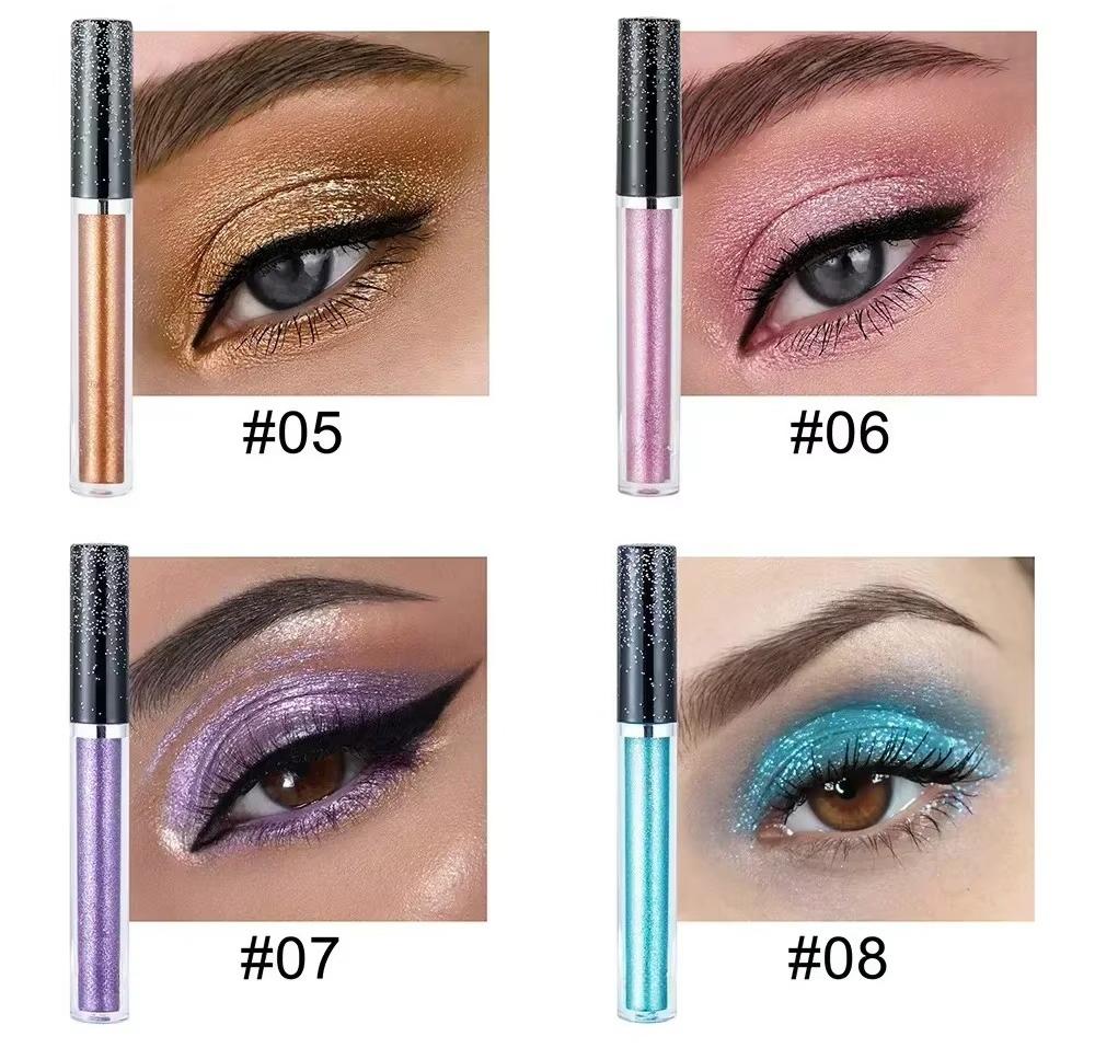 New Metallic Diamond Liquid Eye Shadow Shiny Eye Liner Pens Giltter Eye Palettes Lasting Shimmer Brighten Cosmetic
