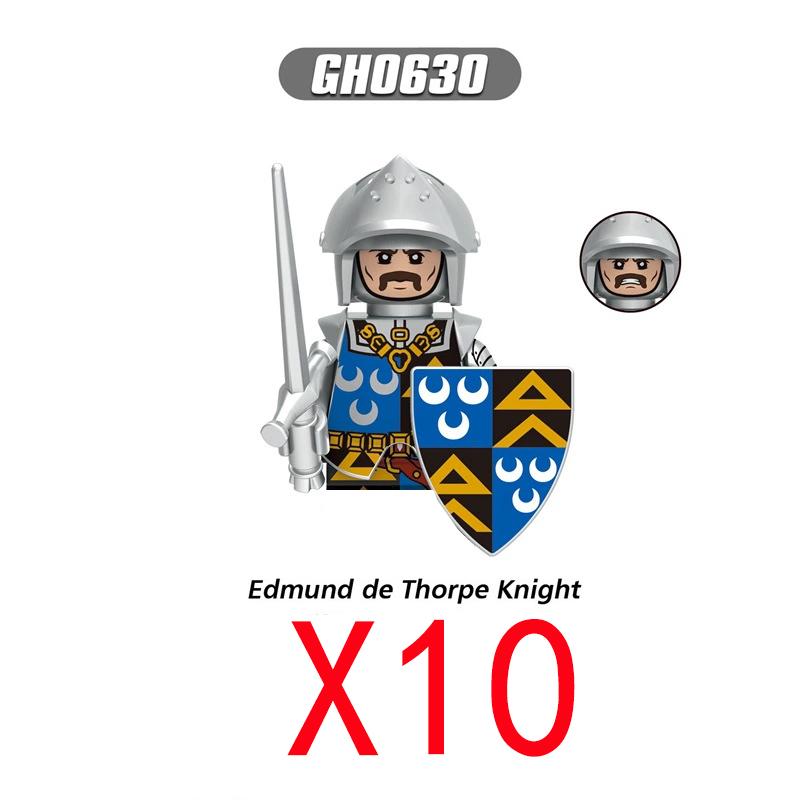 Medieval Military Building Blocks Solider Figures Gifts Weapons Shields Helmets Lionheart Teutonic Knights Militiaman Farmer MOC