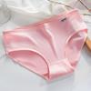 Women's Mid-Waist Milk Silk Panties Soft Breathable Candy Color Minimalist Underwear for Teens