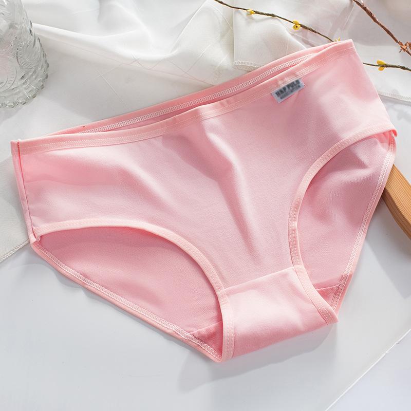 Women's Mid-Waist Milk Silk Panties Soft Breathable Candy Color Minimalist Underwear for Teens
