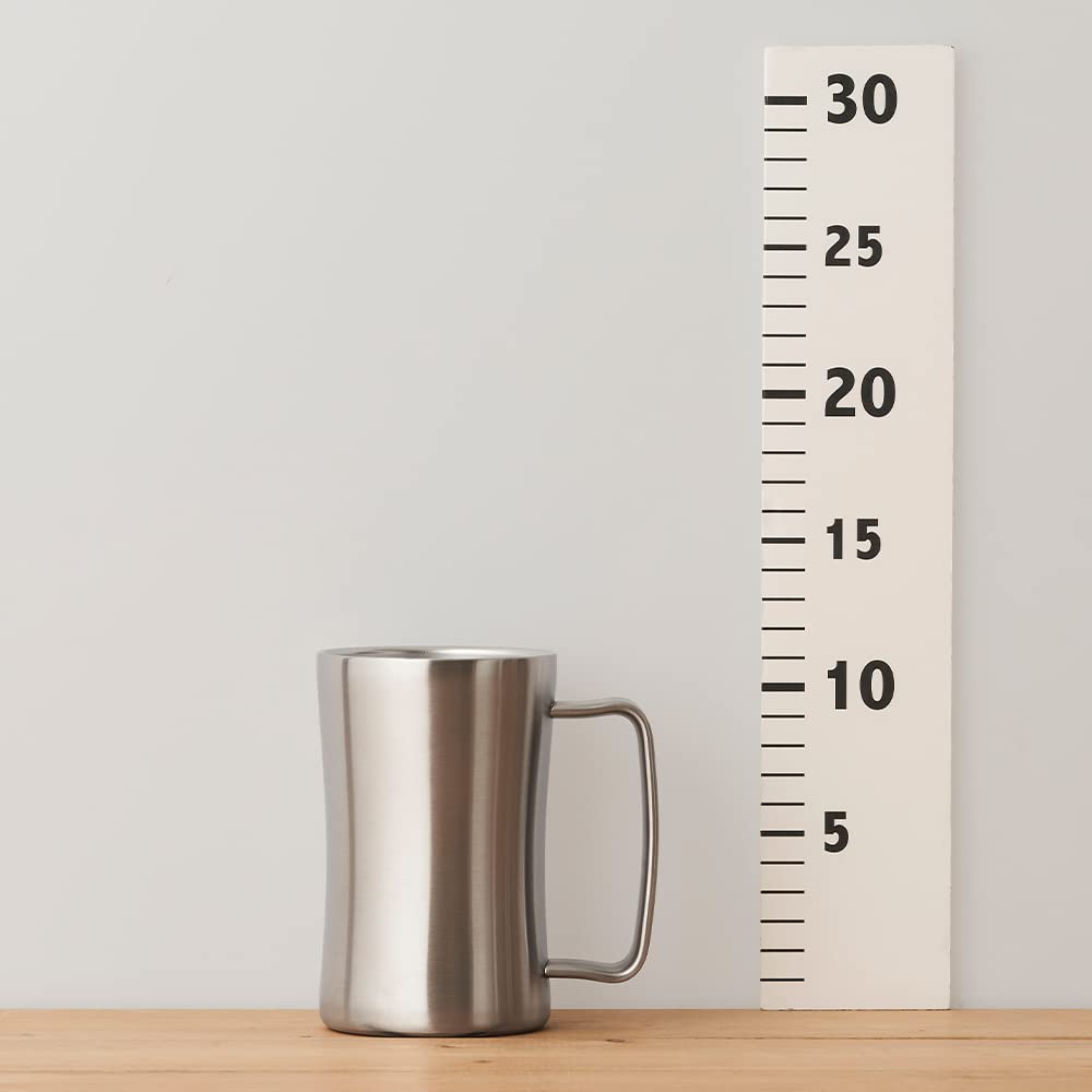 Doshisha Drinking Mug, 420ml, Dishwasher Safe, Insulates Hot and Cold Beer, Vacuum Insulated, Silver