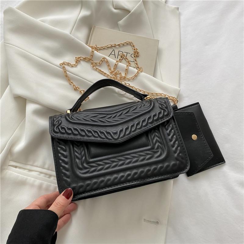 Шикарная минималистичная квадратная сумка через плечо, разноцветная женская сумка с магнитной застежкой чёрный