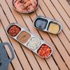 Korean Style Stainless Steel Divided Dipping Sauce Dish