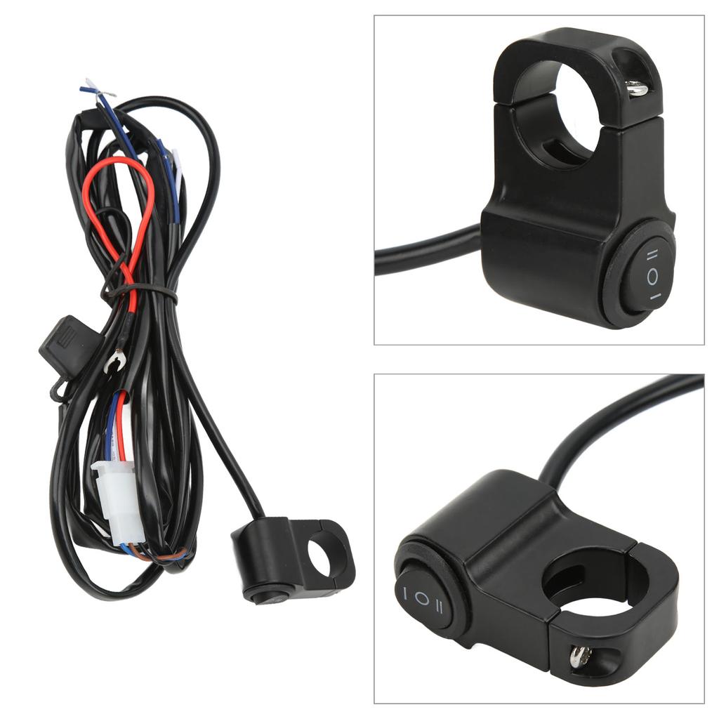 Motorcycle Handlebar Control Switch Waterproof LED Spotlight Switch Harness DC 12V for ATV Dirt