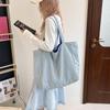 Lazy wind canvas bag 2025 summer new alphabet canvas bag female shoulder large capacity student class commute