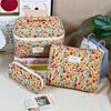 Vintage Large Capacity Cosmetic Bag Portable Travel Storage Bag Handheld Makeup Pouch for Toiletries Cosmetics Organizer Outdoor Daily Use
