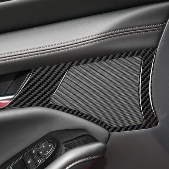 Für Mazda 3 Axela -2024 Kohlefaser Fronttür Lautsprecherrahmen Abdeckung Aufkleber