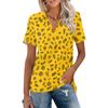 Women Casual V Neck Short Sleeve Oktoberfest Print Polo Shirt Lightweight Summer Top Relaxed Fit Blouse for Everyday Wear