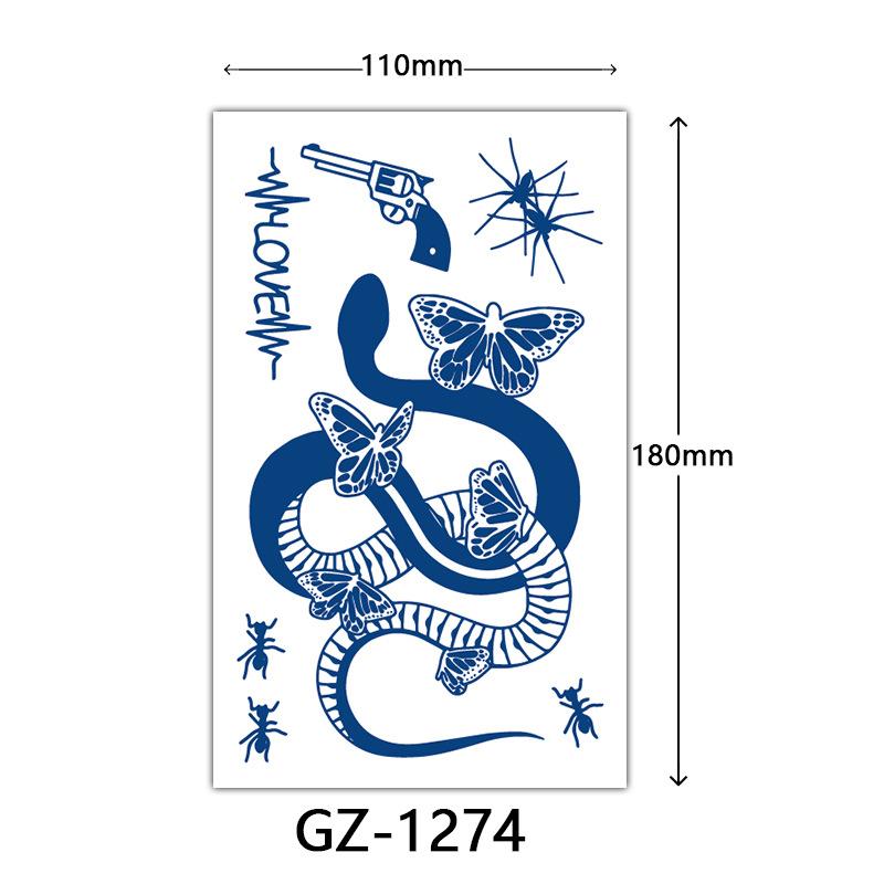 Herbal Tattoo Stickers, Juice Tattoo Stickers, Semi-Permanent English Letter Tattoo Stickers Tattoo
