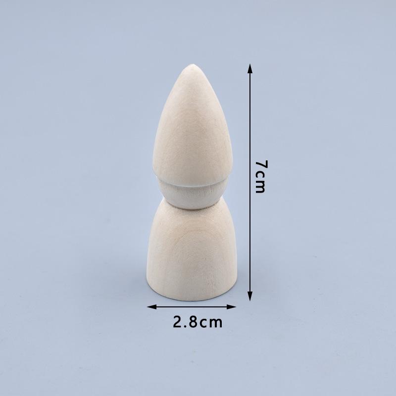 

2pcs 70mm Unfinished Wood Peg Dolls Crafting DIY Blank Wooden Figures Colorful Hat for Art Projects and Dollhouse Decoration