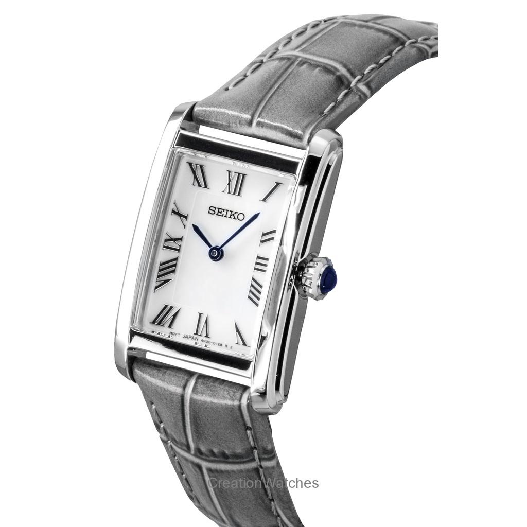 Seiko Classic Leather Strap White Dial Quartz SWR099P1 Women's Watch
