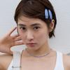 [2set] denim oval hair pin