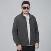 Ao Li Men's Large Velvet Stand Collar Sweater - Winter Thickened Simple Cardigan, Solid Color, All-Match Loose Jacket