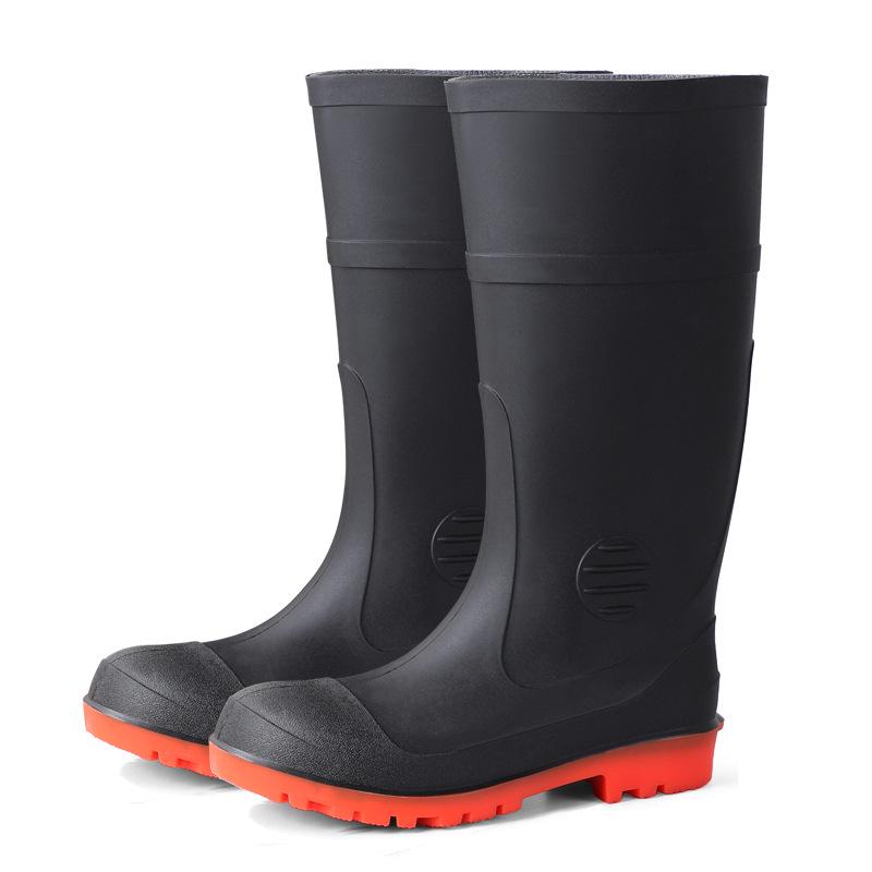 Men's Waterproof Steel Toe Anti-Slip Rain Boots for Construction and Mining