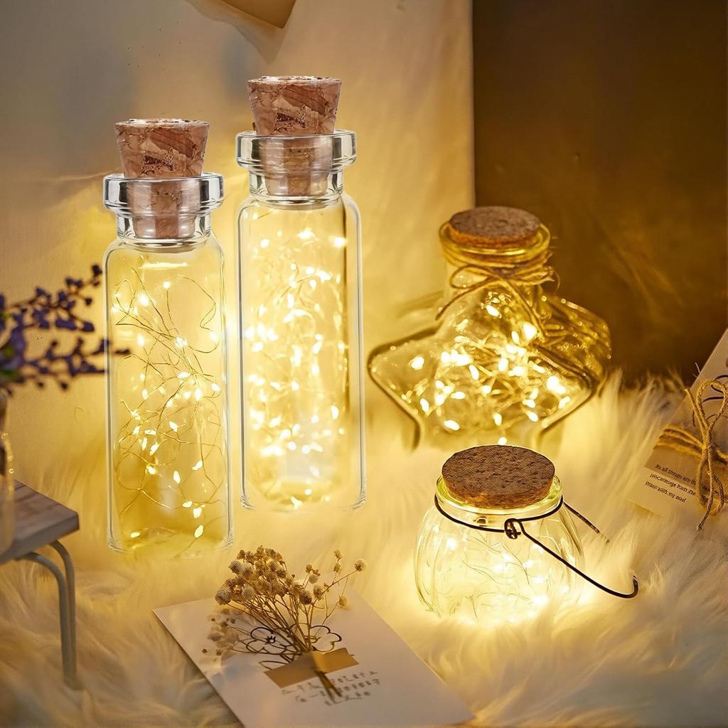 20 Pcs Small Glass Bottles with Cork, 2ml Small Tiny Glass Jars with Lids, Transparent Empty Mini Glass Bottles Spell Jars Glass Bottle