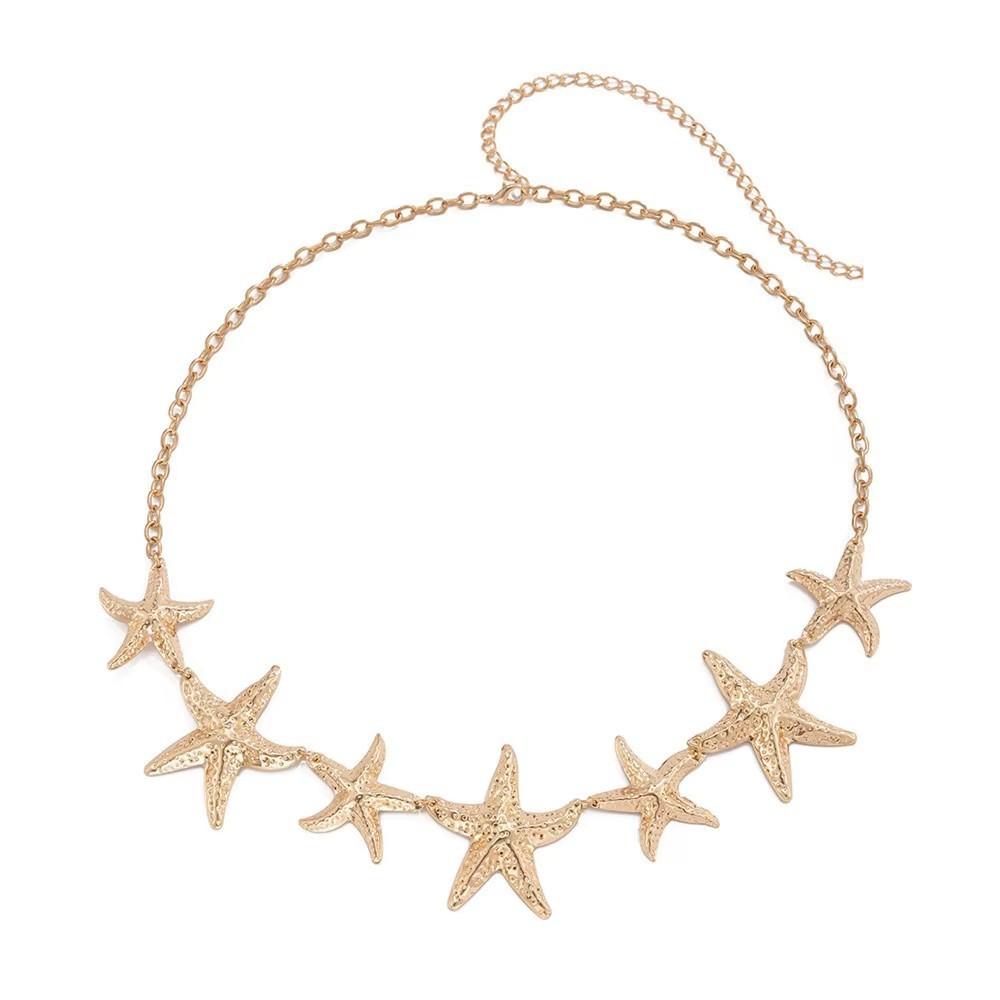 Chain Starfish Waist With Electroplated Alloy For Summer Fashion Accessory