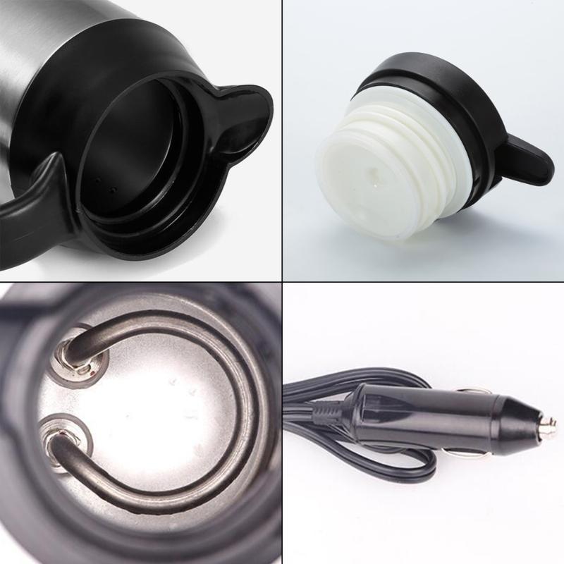 Stainless Steel Fast Boil, Portable Electric Hot Water Kettle for Tea and Coffee,750ml Car Electric Kettle Thermal Mug