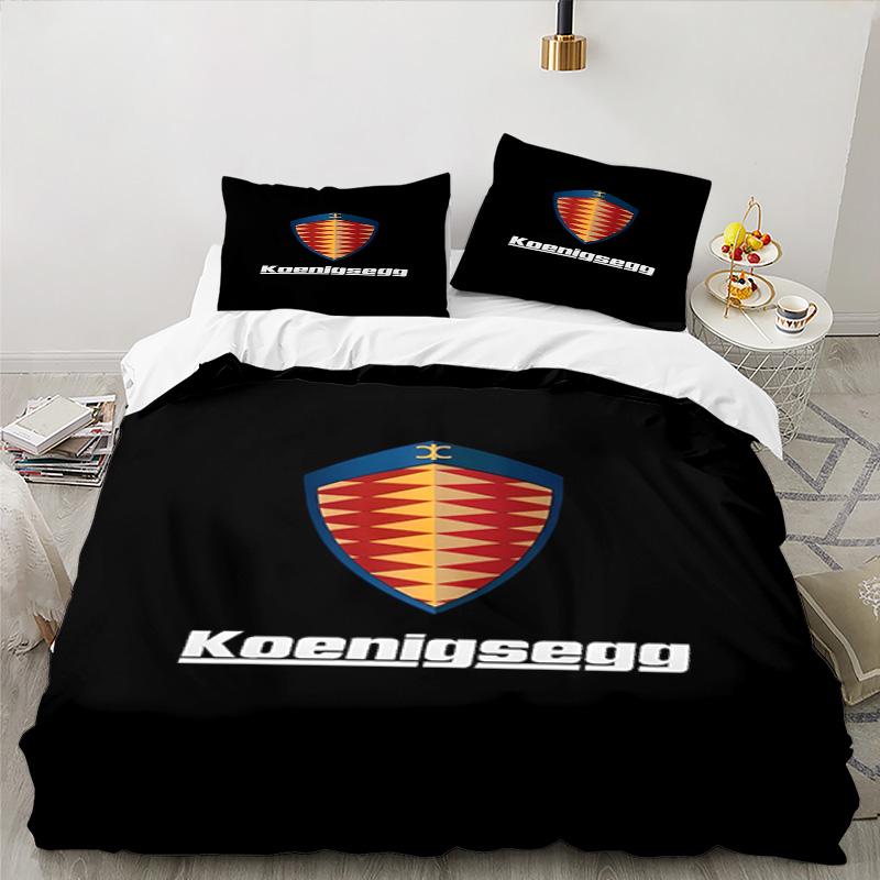 3-teiliges Königs Auto Bettwäsche-Set Bedruckte Bettbezug-Verschluss Enthält 1 Bettbezug & 2 Kissenbezüge für Alle Jahreszeiten Schlafzimmer-Dekoration