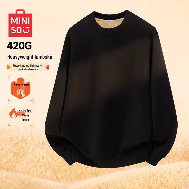 

Мужской свитшот с круглым вырезом на подкладке из овечьей шерсти MINISO XL