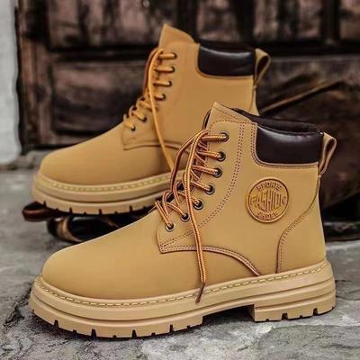 Trendy British Style High-Top Martin Boots: Thick-Soled, Cotton Lined, Unisex Work Boots