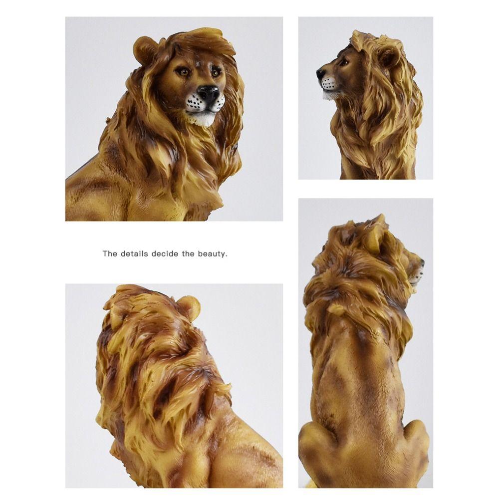Retro Animal Ornament Luxury Miniatures Figurine Sculpture Crafts Lion Statue  Entrance