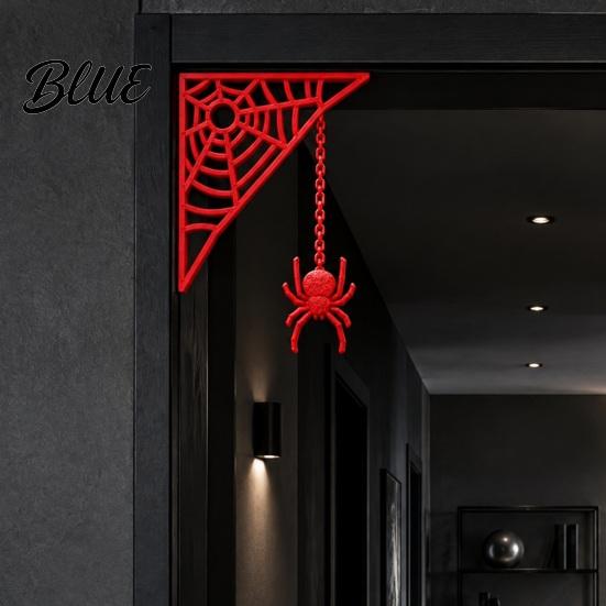 Scary Party Supplies 3D Printed Spider Web Door Corner Decoration for Halloween Party Upside-down Figurine Spooky Upside Down Wall Decor Lightweight
