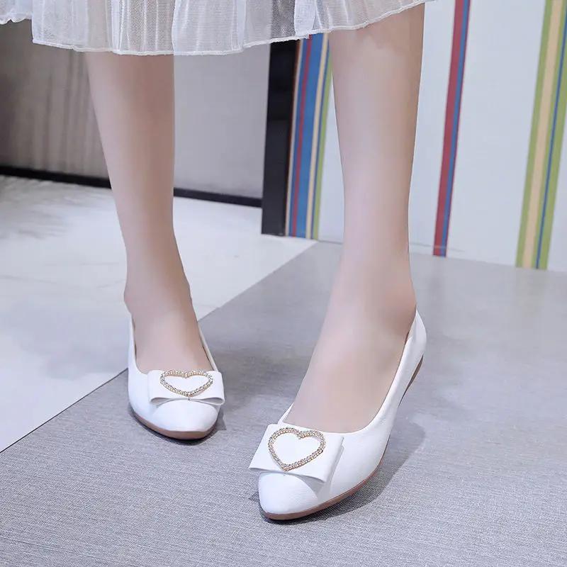 Fashion Pointed Toe Rhinestone Woman Flats Diamond Office with Crystals Shoes for Women Cheap Liquidation Popular Luxury Brand On Sale