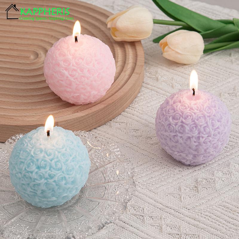 Guest Gift Candle Lot Wedding Candles Rose Ball Scented Aromatic Candles for Souvenir Wedding Centre Pink White