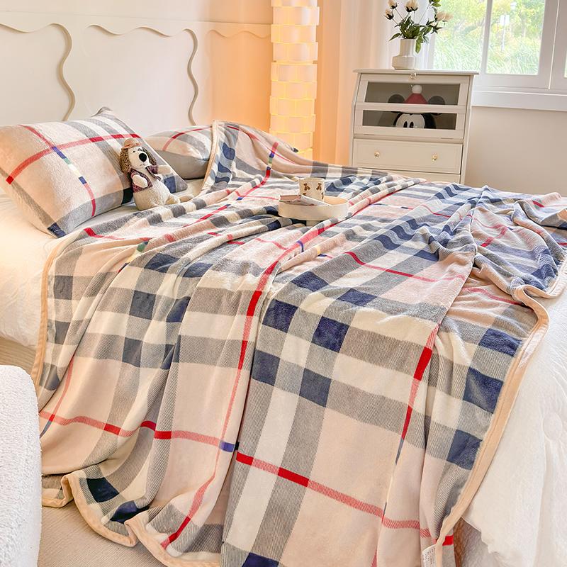 Geometric Plaid Throw Blanket Warm Cozy Blanket for Sofa,Couch,Bed,Reversible Fluffy Plush Flannel Blankets for Adults Women Men