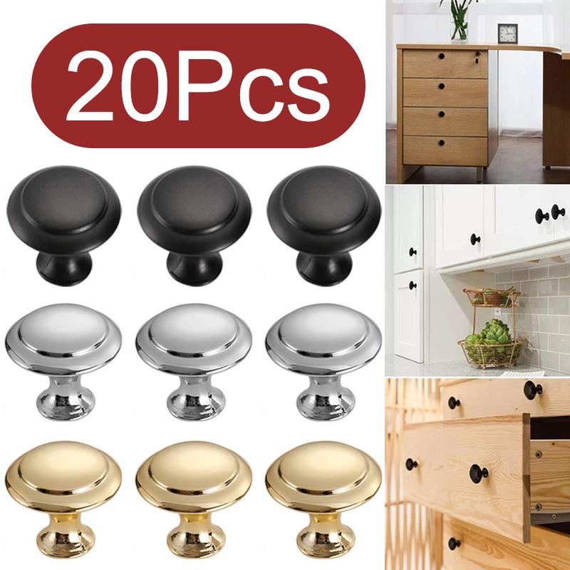 20Pcs/Pack Drawer With Screws Door Knobs Hardware Cupboard DIY Cabinet Handles Stainless Steel Kitchen