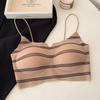Small Floral Seamless Thin Shoulder Strap Beautiful Back Fixed Cup Sling Vest Anti-light Bra Cover