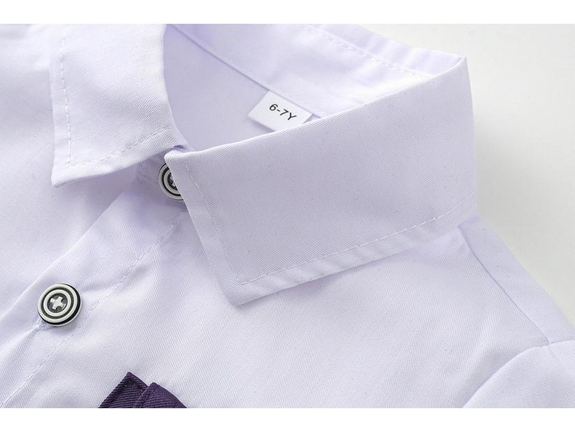 Summer European & American Style Boys' Short-Sleeve Shirt and Overalls Set