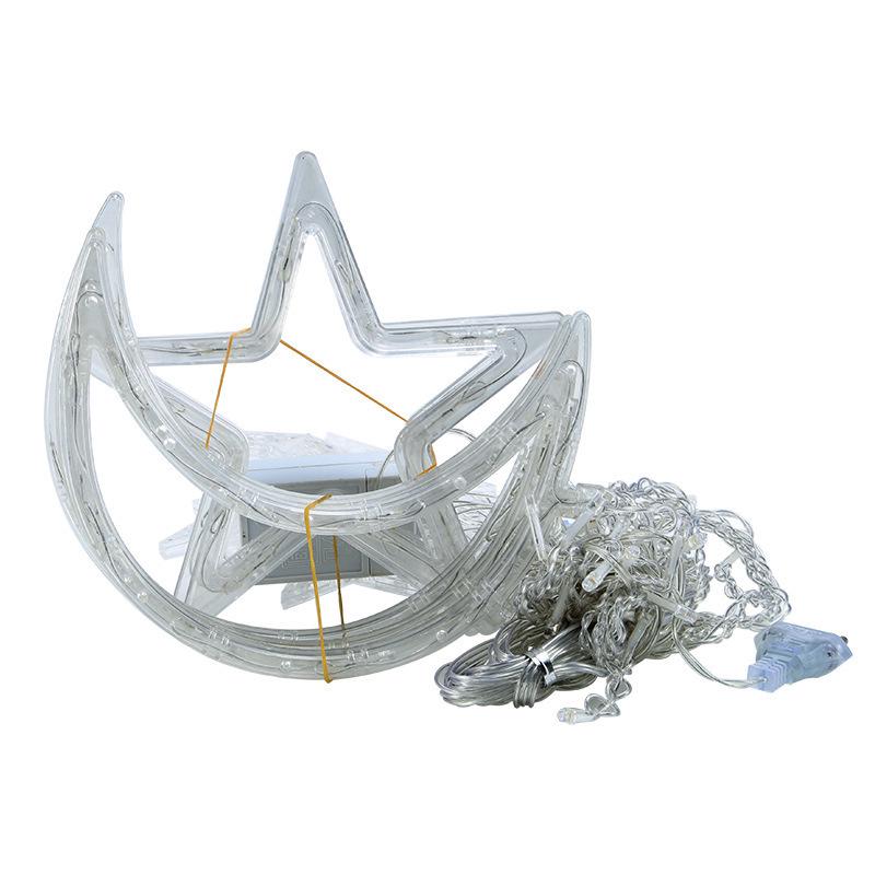 LED Star and Moon Curtain Lights - Waterproof Decorative String Lights for Birthday, Party, and Holiday Décor