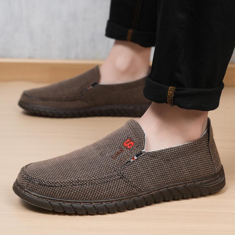 2025 spring new men's casual shoes linen breathable casual sports shoes light and comfortable men's shoes