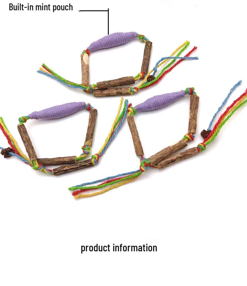 Interactive Cat Toy: Mint Bag Chew Rope for Self-Play, Teeth Cleaning, Bite-Resistant