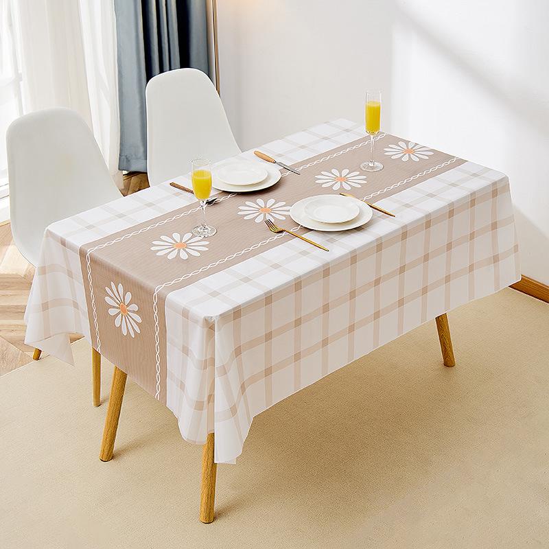 Household Waterproof and Oil-proof Pvc Disposable Tablecloth Kitchen Non-slip Tablecloth Light Luxury Table Mat Stall Cloth Wholesale